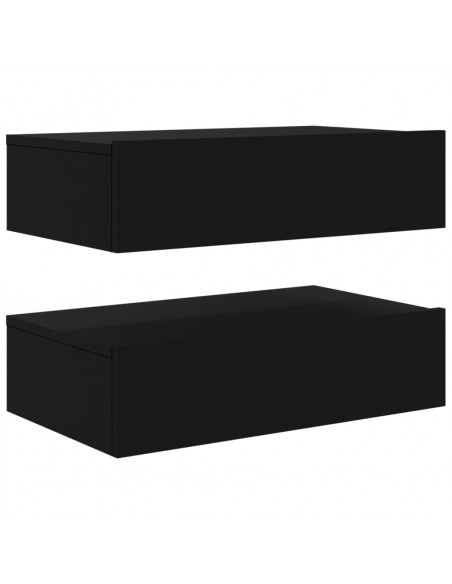 Mobili Porta TV con Luci LED 2pz Neri 60x35x15,5 cm
