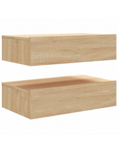 Mobili Porta TV con Luci LED 2pz Rovere Sonoma 60x35x15,5 cm