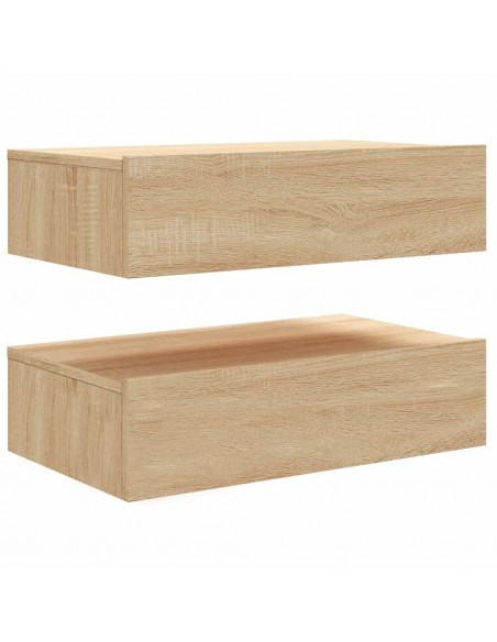 Mobili Porta TV con Luci LED 2pz Rovere Sonoma 60x35x15,5 cm