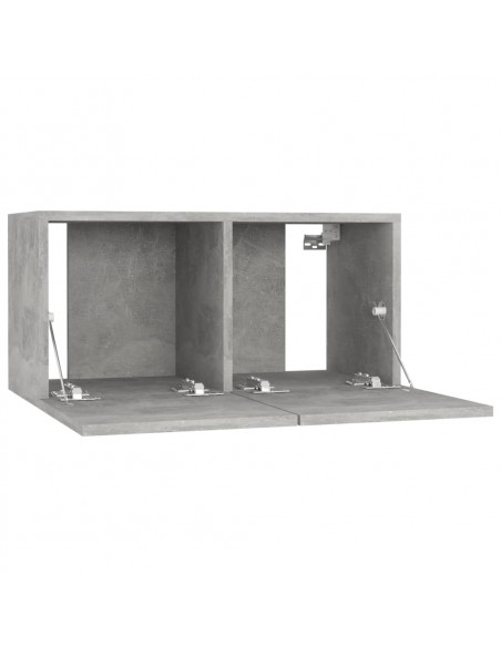 Mobili Porta TV Pensili 2pz Grigio Cemento 60x30x30 cm