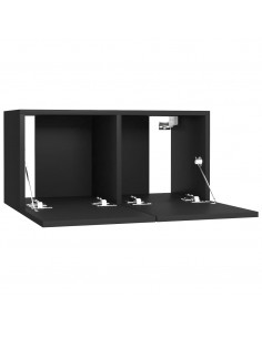 Mobili Porta TV Pensili 2pz Neri 60x30x30 cm