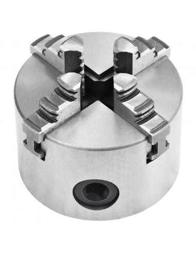Mandrino per Tornio a 4 Griffe Autocentrante 80 mm in Acciaio