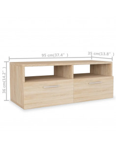 Mobili TV 2 pz in Legno Multistrato 95x35x36 cm Rovere