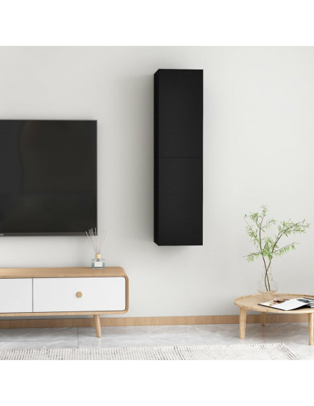 Mobili TV 2 pz Neri 30,5x30x60 cm in Legno Multistrato