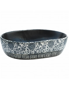 Lavabo da Appoggio Nero e Blu Ovale 47x33x13 cm Ceramica 2
