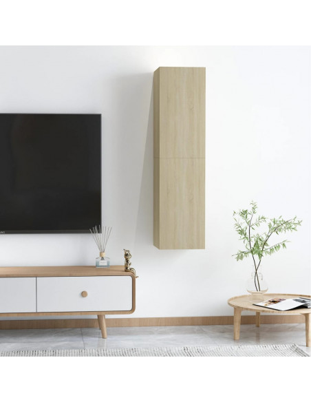 Mobili TV 2pz Rovere Sonoma 30,5x30x60 cm in Legno Multistrato