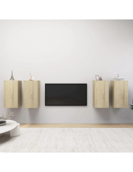 Mobili TV 4 pz Rovere Sonoma 30,5x30x60 cm in Legno Multistrato