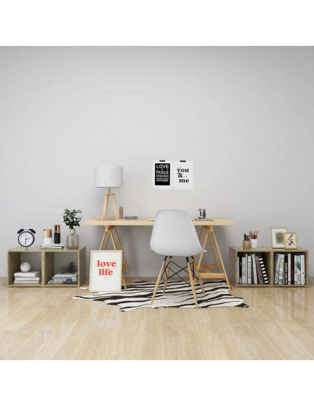Mobili TV 4pz Bianco Rovere Sonoma 37x35x37cm Legno Multistrato