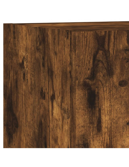 Mobili TV a Muro 4pz con Luci LED Rovere Fumo