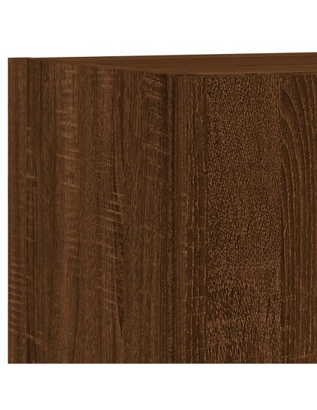 Mobili TV a Muro 4pz con Luci LED Rovere Marrone