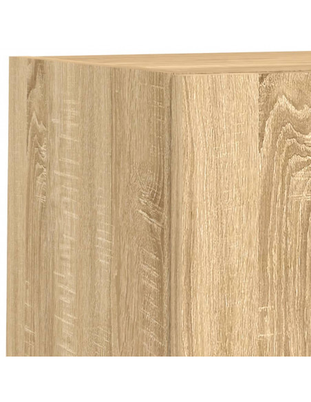 Mobili TV a Muro 4pz con Luci LED Rovere Sonoma