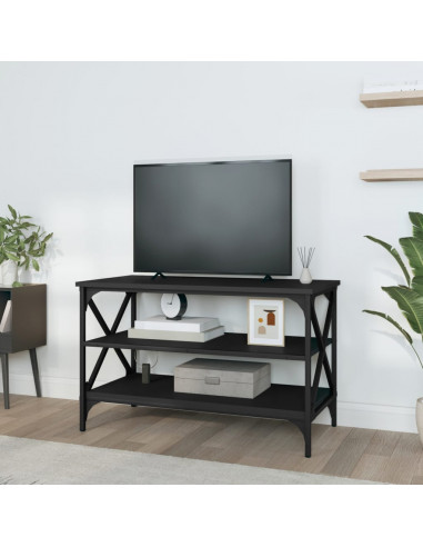 Mobile Porta TV Nero 80x40x50 cm in Legno Multistrato