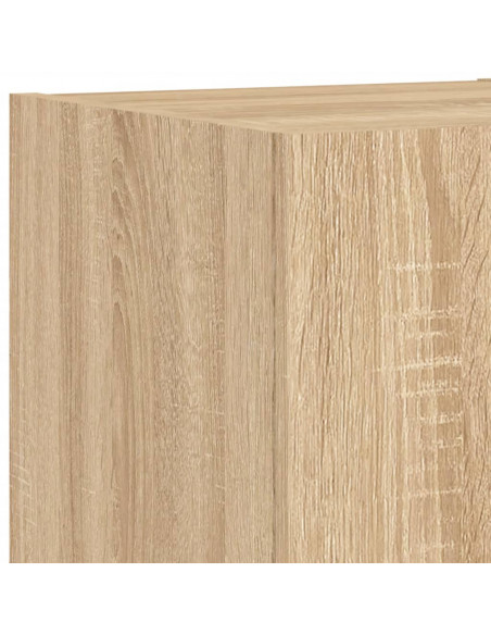 Mobili TV a Muro 4pz con Luci LED Rovere Sonoma