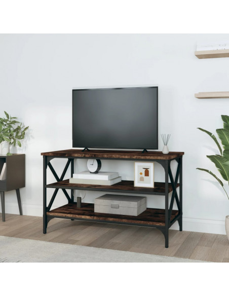 Mobile Porta TV Rovere Fumo 80x40x50 cm in Legno Multistrato