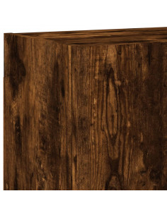 Mobili TV a Muro 4pz Rovere Fumo in Legno Multistrato