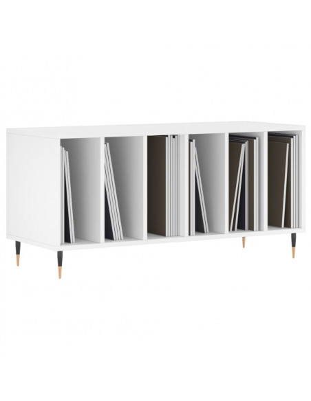 Mobile Porta Dischi Bianco 100x38x48 cm in Legno Multistrato
