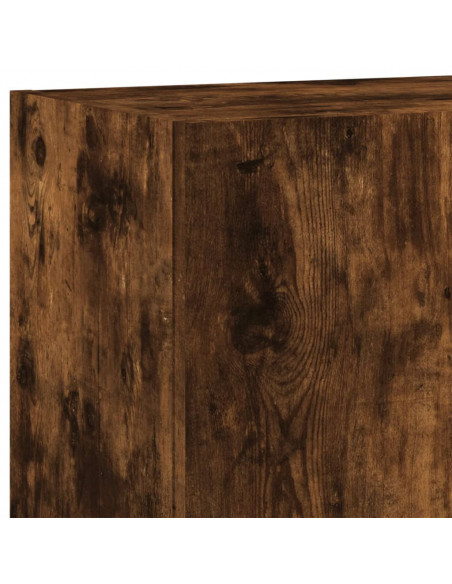Mobili TV a Muro 5pz Rovere Fumo in Legno Multistrato