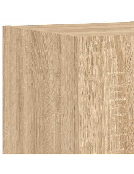 Mobili TV a Muro 6pz con Luci LED Rovere Sonoma