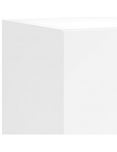 Mobili TV a Muro con LED 4pz Bianchi in Legno Multistrato