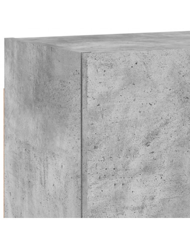 Mobili TV a Muro con LED 4pz Grigio Cemento Legno Multistrato
