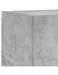 Mobili TV a Muro con LED 4pz Grigio Cemento Legno Multistrato