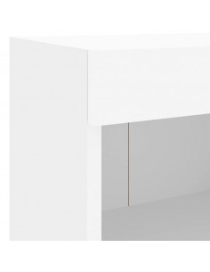 Mobili TV a Muro con LED 5pz Bianchi in Legno Multistrato