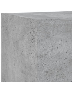 Mobili TV a Muro con LED 5pz Grigio Cemento Legno Multistrato
