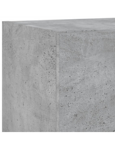 Mobili TV a Muro con LED 5pz Grigio Cemento Legno Multistrato