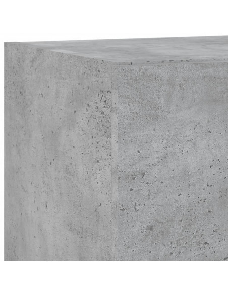 Mobili TV a Muro con LED 5pz Grigio Cemento Legno Multistrato