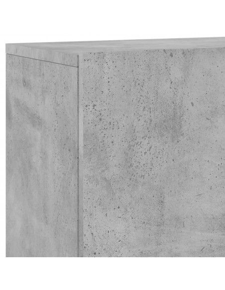 Mobili TV a Muro con LED 5pz Grigio Cemento Legno Multistrato