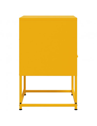 Comodini 2 pz Giallo Senape 36x39x60,5 cm in Acciaio