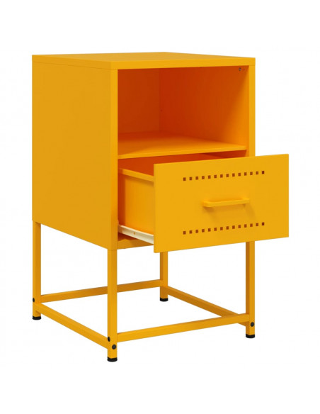 Comodini 2 pz Giallo Senape 36x39x60,5 cm in Acciaio