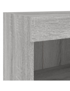 Mobili TV a Muro con LED 5pz Grigio Sonoma in Legno Multistrato
