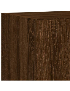 Mobili TV a Muro con LED 5pz Rovere Marrone Legno Multistrato