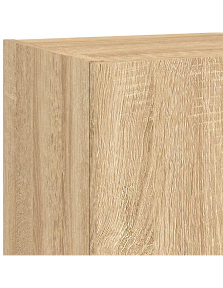 Mobili TV a Muro con LED 5pz Rovere Sonoma Legno Multistrato