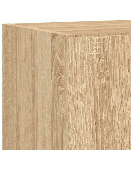Mobili TV a Muro con LED 5pz Rovere Sonoma Legno Multistrato