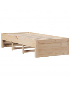 Giroletto senza Materasso con Cassetti 75x190 cm Massello Pino 2