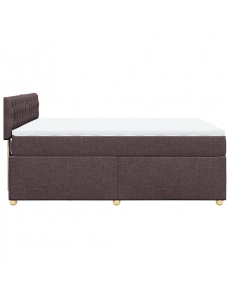 Giroletto a Molle con Materasso Marrone Scuro 160x200cm Tessuto