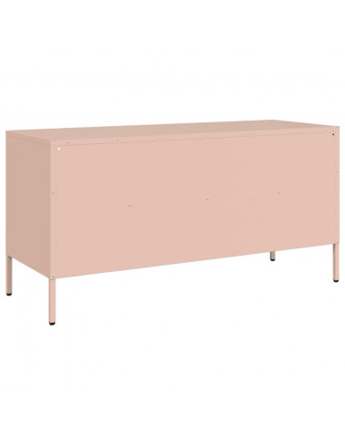 Mobile TV Rosa 100,5x39x50,5 cm in Acciaio Laminato a Freddo
