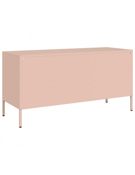 Mobile TV Rosa 100,5x39x50,5 cm in Acciaio Laminato a Freddo