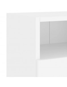 Mobili TV a Parete 2pz Bianchi 60x30x30 cm in Legno Multistrato