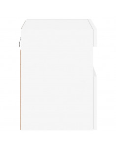 Mobili TV a Parete con Luci LED 2pz Bianchi 40x30x40 cm