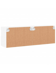 Mobili TV a Parete con Luci LED 2pz Bianchi 60x30x40 cm