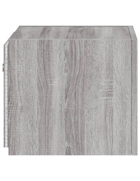 Mobili TV a Parete con Luci LED 2pz Grigio Sonoma 30,5x35x30 cm