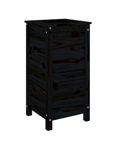 Fioriera da Giardino Nera 40x40x78 cm Legno Massello di Pino