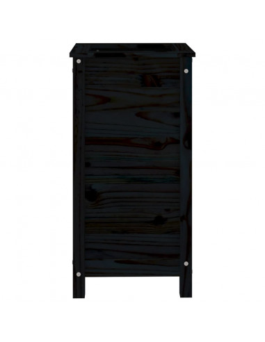 Fioriera da Giardino Nera 40x40x78 cm Legno Massello di Pino