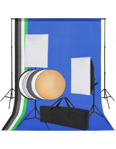 Kit Studio Fotografico 5 Sfondi Colorati & 2 Softbox