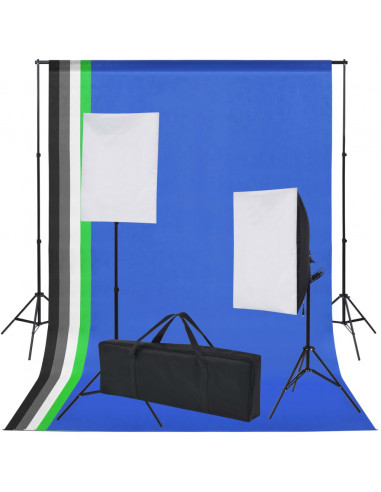 Kit Studio Fotografico 5 Sfondi Colorati & 2 Softbox