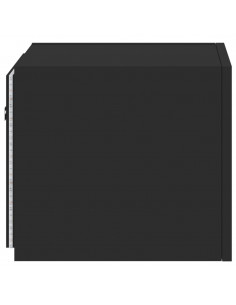 Mobili TV a Parete con Luci LED 2pz Neri 30,5x35x30 cm