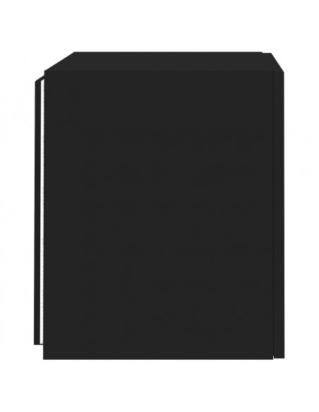 Mobili TV a Parete con Luci LED 2pz Neri 40,5x35x40 cm